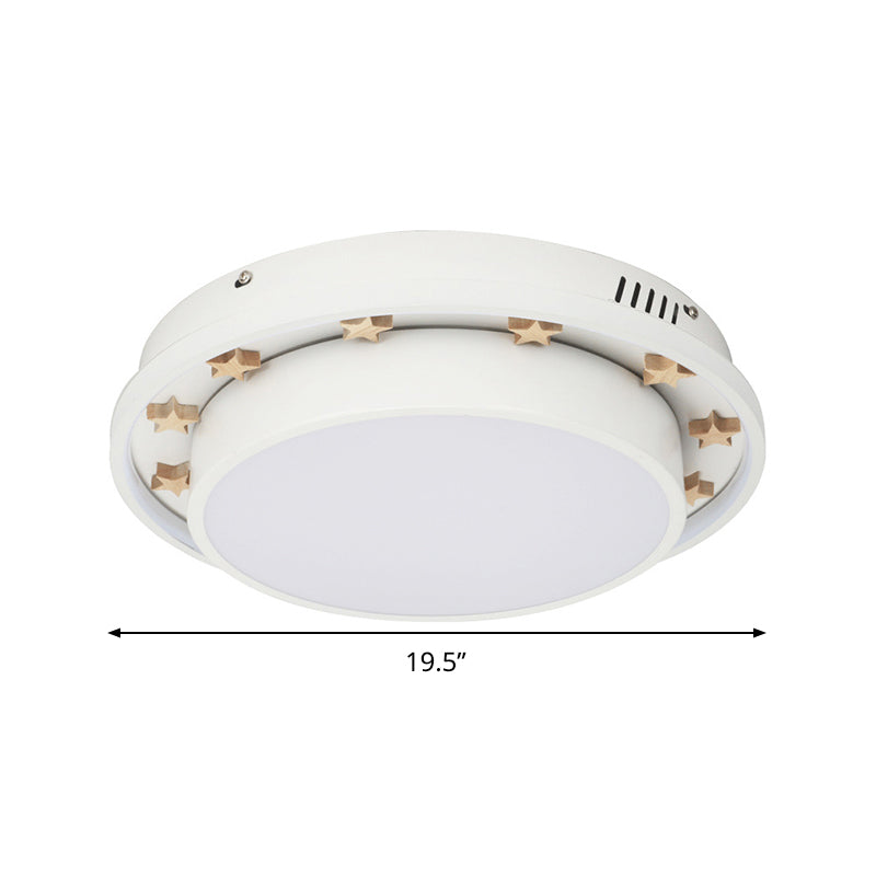 Circular Flush Mount Modernist Metal 16"/19.5" Wide LED White Ceiling Light Fixture for Bedroom Clearhalo 'Ceiling Lights' 'Close To Ceiling Lights' 'Close to ceiling' 'Flush mount' Lighting' 289863