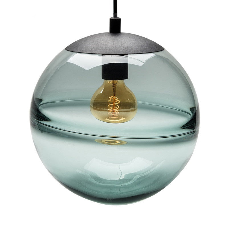 Sphere Pendant Lighting Modernism Blue/Coffee Glass 1 Head 8"/10"/12" Wide Dining Room Hanging Light Clearhalo 'Ceiling Lights' 'Glass shade' 'Glass' 'Iluminaci��n' 'L��mparas Colgantes' 'L��mparas de Techo' 'Modern Pendants' 'Modern' 'Pendant Lights' 'Pendants' Hogar' Lighting' 289952