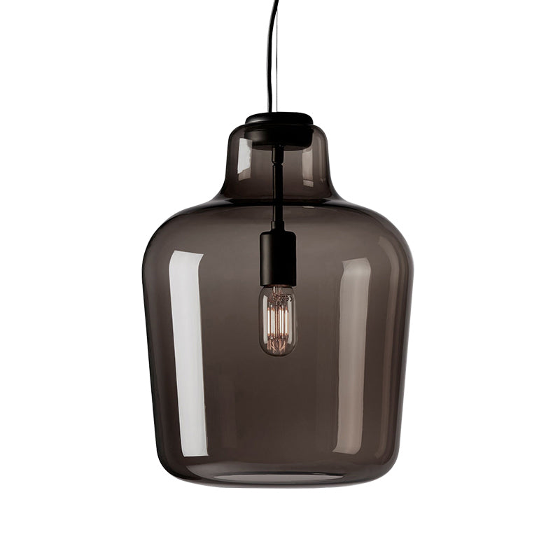 Black Glass Jar Pendant Lamp Contemporary 1 Head Hanging Ceiling Light for Dining Room Clearhalo 'Ceiling Lights' 'Glass shade' 'Glass' 'Modern Pendants' 'Modern' 'Pendant Lights' 'Pendants' Lighting' 290189