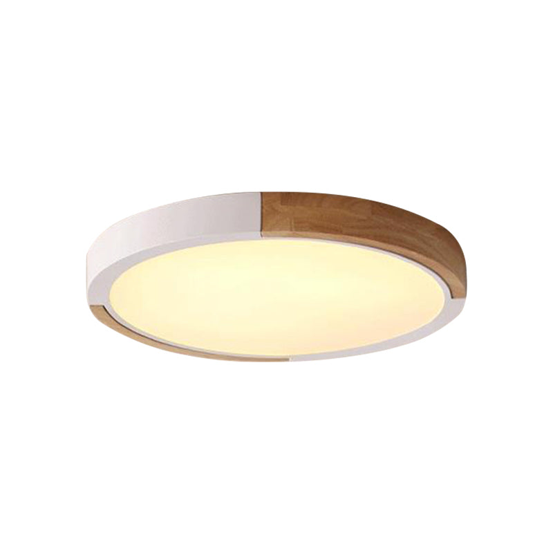 Circle Flush Mount Macaron Acrylic White/Pink/Yellow LED Ceiling Light Fixture in Warm/White Light, 16"/19.5" Wide Clearhalo 'Ceiling Lights' 'Close To Ceiling Lights' 'Close to ceiling' 'Flush mount' Lighting' 290232