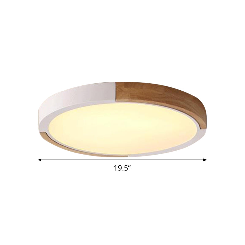 Circle Flush Mount Macaron Acrylic White/Pink/Yellow LED Ceiling Light Fixture in Warm/White Light, 16"/19.5" Wide Clearhalo 'Ceiling Lights' 'Close To Ceiling Lights' 'Close to ceiling' 'Flush mount' Lighting' 290234