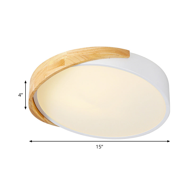 Metal Round Flushmount Macaron LED White Close to Ceiling Lamp in Warm/White Light Clearhalo 'Ceiling Lights' 'Close To Ceiling Lights' 'Close to ceiling' 'Flush mount' Lighting' 290239