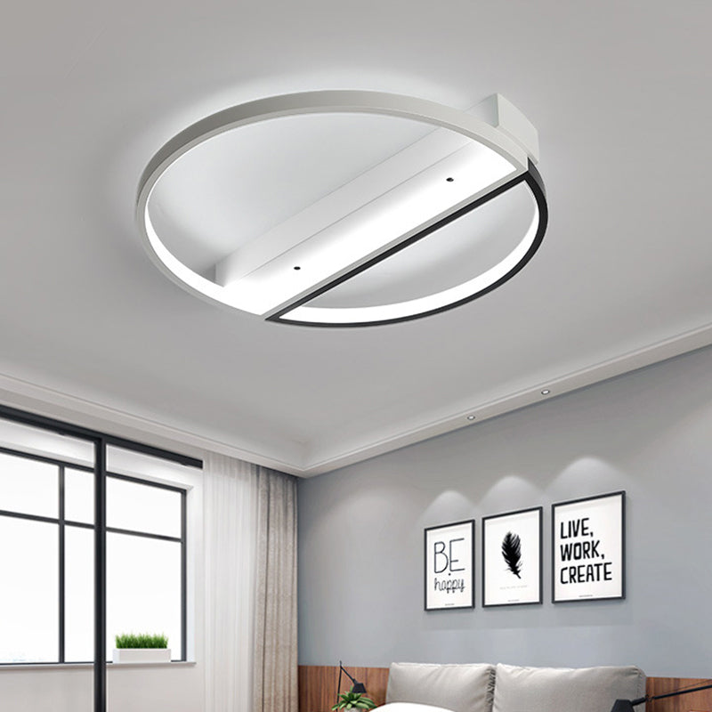 Ring Flush Mount Lighting Minimalist Acrylic LED Ceiling Light Black-White Clearhalo 'Ceiling Lights' 'Close To Ceiling Lights' 'Close to ceiling' 'Flush mount' Lighting' 290305