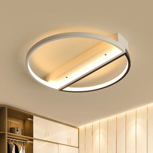 Ring Flush Mount Lighting Minimalist Acrylic LED Ceiling Light Black-White Warm Clearhalo 'Ceiling Lights' 'Close To Ceiling Lights' 'Close to ceiling' 'Flush mount' Lighting' 290307