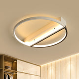 Ring Flush Mount Lighting Minimalist Acrylic LED Ceiling Light Black-White Warm Clearhalo 'Ceiling Lights' 'Close To Ceiling Lights' 'Close to ceiling' 'Flush mount' Lighting' 290307