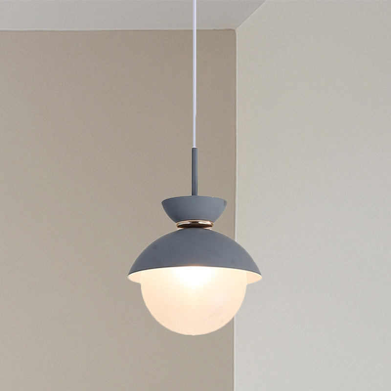 Flared Pendant Lighting Macaron Metal 1 Light Gray/Blue/Pink Hanging Ceiling Light for Dining Room Clearhalo 'Ceiling Lights' 'Modern Pendants' 'Modern' 'Pendant Lights' 'Pendants' Lighting' 290319