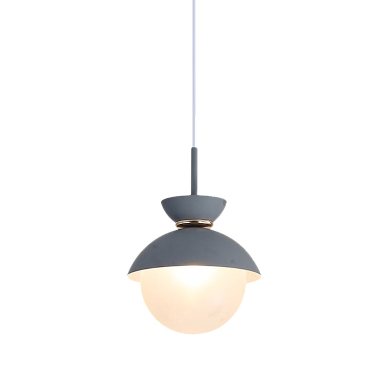 Flared Pendant Lighting Macaron Metal 1 Light Gray/Blue/Pink Hanging Ceiling Light for Dining Room Clearhalo 'Ceiling Lights' 'Modern Pendants' 'Modern' 'Pendant Lights' 'Pendants' Lighting' 290322