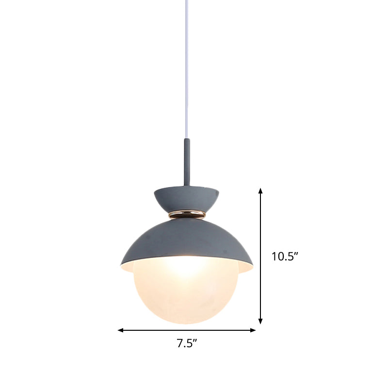 Flared Pendant Lighting Macaron Metal 1 Light Gray/Blue/Pink Hanging Ceiling Light for Dining Room Clearhalo 'Ceiling Lights' 'Modern Pendants' 'Modern' 'Pendant Lights' 'Pendants' Lighting' 290323