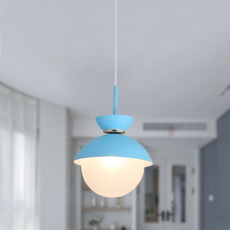 Flared Pendant Lighting Macaron Metal 1 Light Gray/Blue/Pink Hanging Ceiling Light for Dining Room Clearhalo 'Ceiling Lights' 'Modern Pendants' 'Modern' 'Pendant Lights' 'Pendants' Lighting' 290325