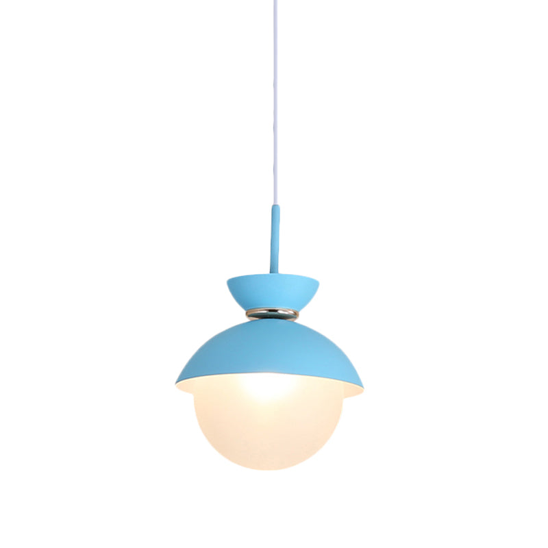 Flared Pendant Lighting Macaron Metal 1 Light Gray/Blue/Pink Hanging Ceiling Light for Dining Room Clearhalo 'Ceiling Lights' 'Modern Pendants' 'Modern' 'Pendant Lights' 'Pendants' Lighting' 290328