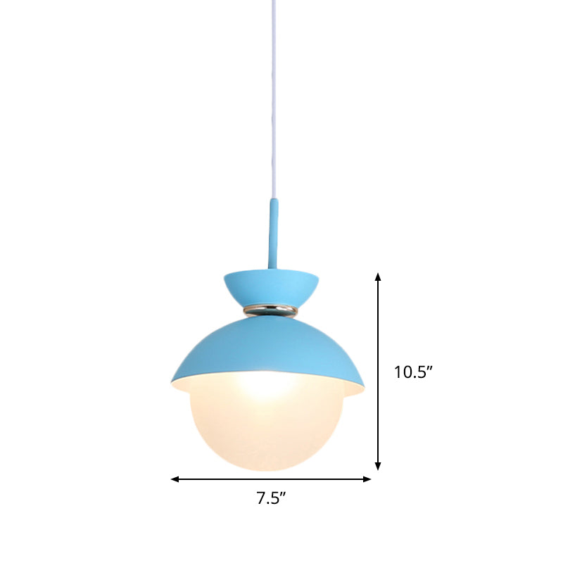 Flared Pendant Lighting Macaron Metal 1 Light Gray/Blue/Pink Hanging Ceiling Light for Dining Room Clearhalo 'Ceiling Lights' 'Modern Pendants' 'Modern' 'Pendant Lights' 'Pendants' Lighting' 290329