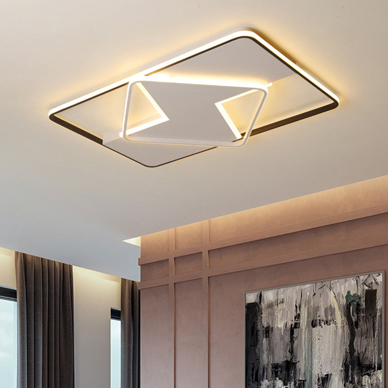 Geometric Flush Mount Light Fixture Simple Acrylic Black and White LED Ceiling Lighting , Warm/White Light Clearhalo 'Ceiling Lights' 'Close To Ceiling Lights' 'Close to ceiling' 'Flush mount' Lighting' 290343