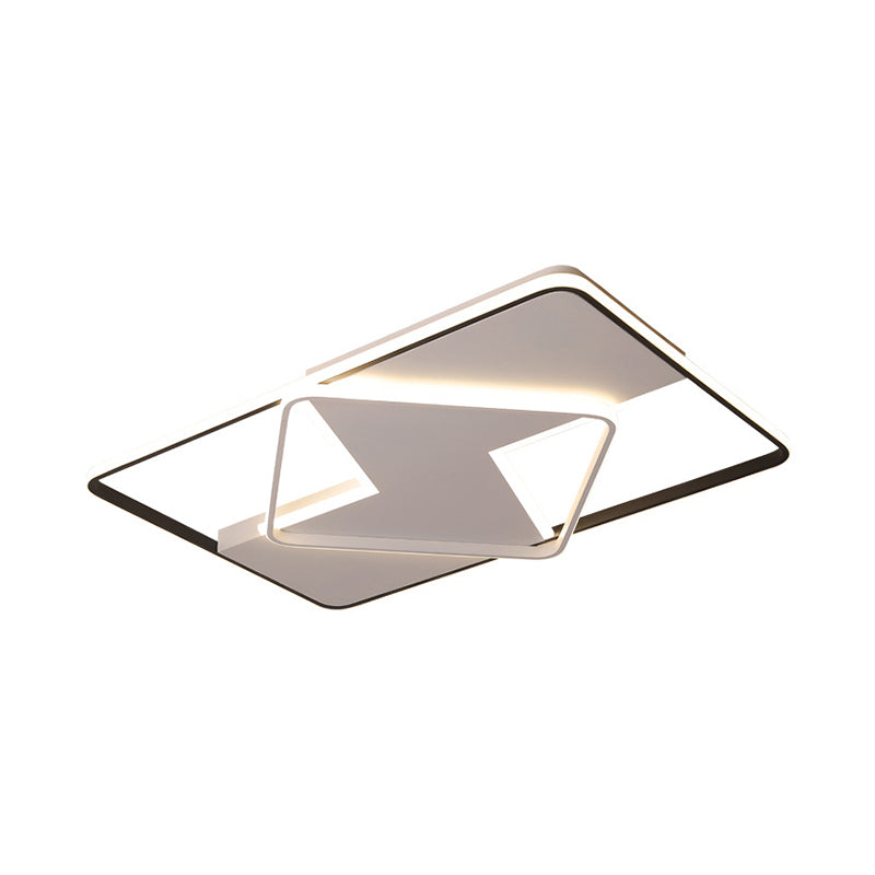 Geometric Flush Mount Light Fixture Simple Acrylic Black and White LED Ceiling Lighting , Warm/White Light Clearhalo 'Ceiling Lights' 'Close To Ceiling Lights' 'Close to ceiling' 'Flush mount' Lighting' 290345