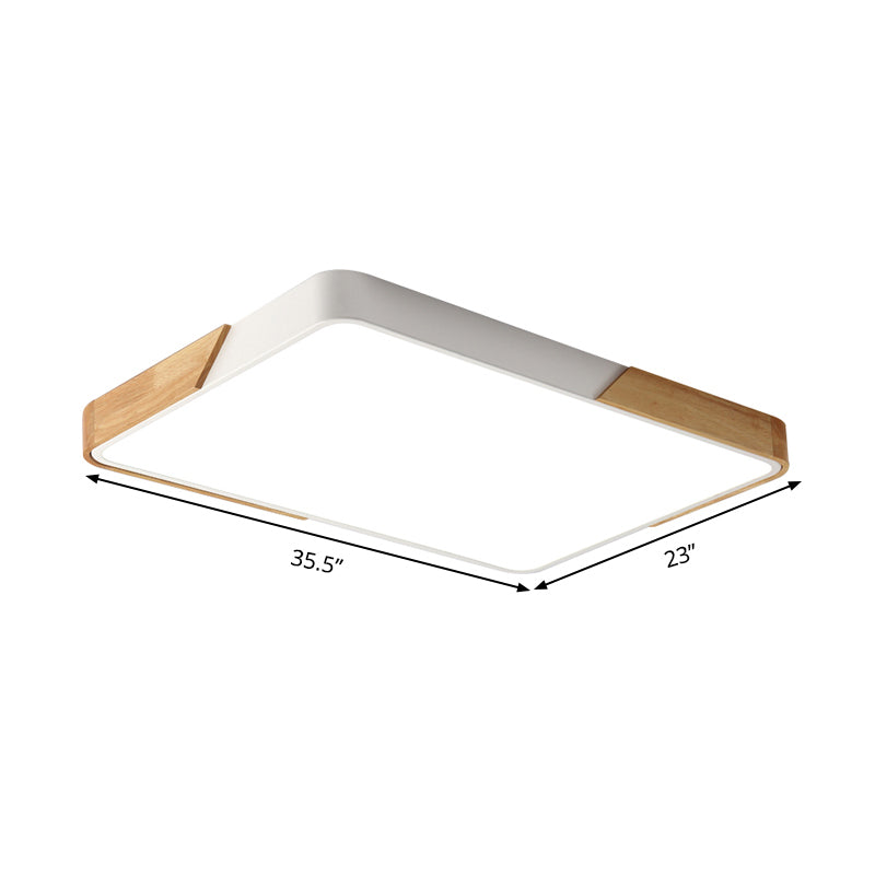 Metal Rectangle Flush Light Macaron LED White/Pink Ceiling Mounted Fixture with Acrylic Diffuser Clearhalo 'Ceiling Lights' 'Close To Ceiling Lights' 'Close to ceiling' 'Flush mount' Lighting' 290424