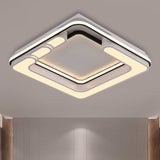 Square Ceiling Mounted Light Contemporary Acrylic Black and White LED Flush Light Fixture in Warm/White Light Clearhalo 'Ceiling Lights' 'Close To Ceiling Lights' 'Close to ceiling' 'Flush mount' Lighting' 290545