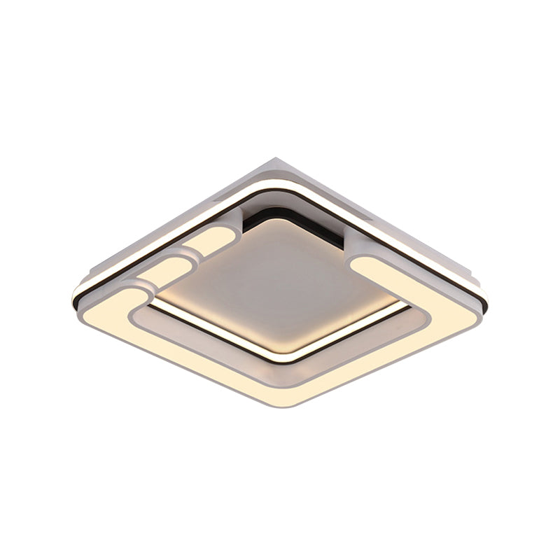 Square Ceiling Mounted Light Contemporary Acrylic Black and White LED Flush Light Fixture in Warm/White Light Clearhalo 'Ceiling Lights' 'Close To Ceiling Lights' 'Close to ceiling' 'Flush mount' Lighting' 290547