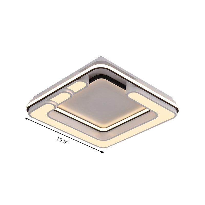 Square Ceiling Mounted Light Contemporary Acrylic Black and White LED Flush Light Fixture in Warm/White Light Clearhalo 'Ceiling Lights' 'Close To Ceiling Lights' 'Close to ceiling' 'Flush mount' Lighting' 290548