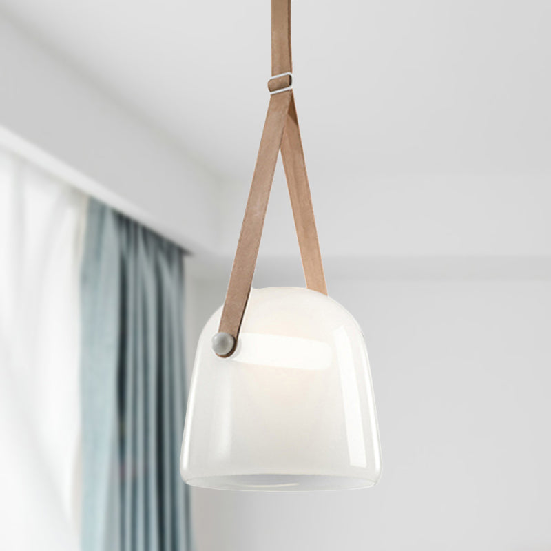 Nordic Bell Ceiling Pendant Light White/Smoke Gray Glass 1 Light Living Room Hanging Light Kit White Clearhalo 'Ceiling Lights' 'Glass shade' 'Glass' 'Modern Pendants' 'Modern' 'Pendant Lights' 'Pendants' Lighting' 290594