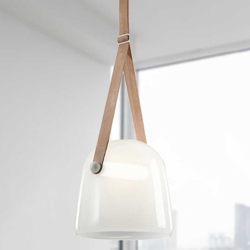 Nordic Bell Ceiling Pendant Light White/Smoke Gray Glass 1 Light Living Room Hanging Light Kit Clearhalo 'Ceiling Lights' 'Glass shade' 'Glass' 'Modern Pendants' 'Modern' 'Pendant Lights' 'Pendants' Lighting' 290595