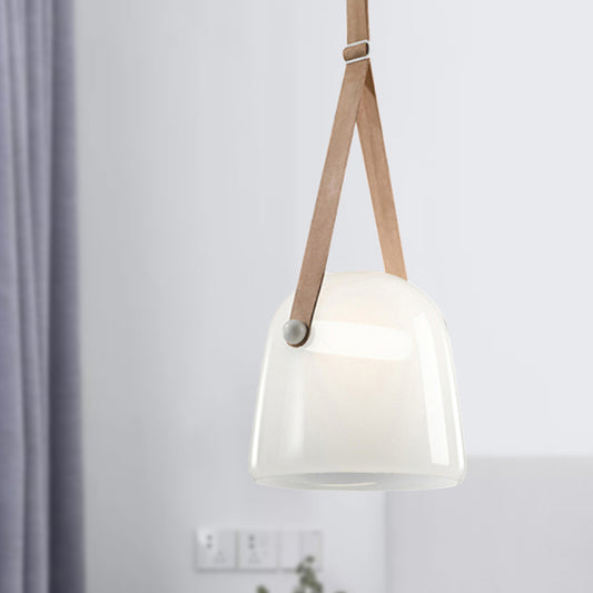 Nordic Bell Ceiling Pendant Light White/Smoke Gray Glass 1 Light Living Room Hanging Light Kit Clearhalo 'Ceiling Lights' 'Glass shade' 'Glass' 'Modern Pendants' 'Modern' 'Pendant Lights' 'Pendants' Lighting' 290596