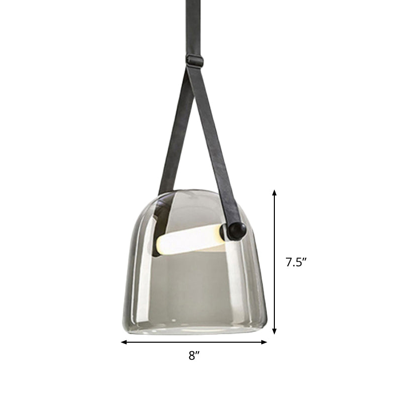 Nordic Bell Ceiling Pendant Light White/Smoke Gray Glass 1 Light Living Room Hanging Light Kit Clearhalo 'Ceiling Lights' 'Glass shade' 'Glass' 'Modern Pendants' 'Modern' 'Pendant Lights' 'Pendants' Lighting' 290605