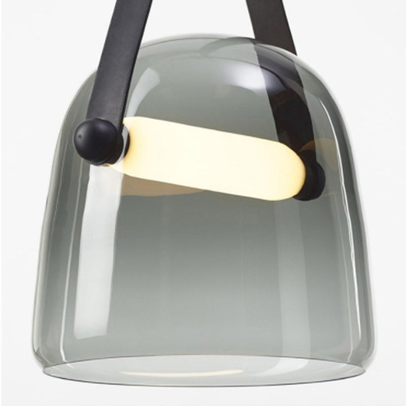 Nordic Bell Ceiling Pendant Light White/Smoke Gray Glass 1 Light Living Room Hanging Light Kit Clearhalo 'Ceiling Lights' 'Glass shade' 'Glass' 'Modern Pendants' 'Modern' 'Pendant Lights' 'Pendants' Lighting' 290606