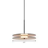 Tan Glass Disc Hanging Light Fixture Nordic 1 Light Pendant Ceiling Light for Dining Room Clearhalo 'Ceiling Lights' 'Glass shade' 'Glass' 'Modern Pendants' 'Modern' 'Pendant Lights' 'Pendants' Lighting' 290618