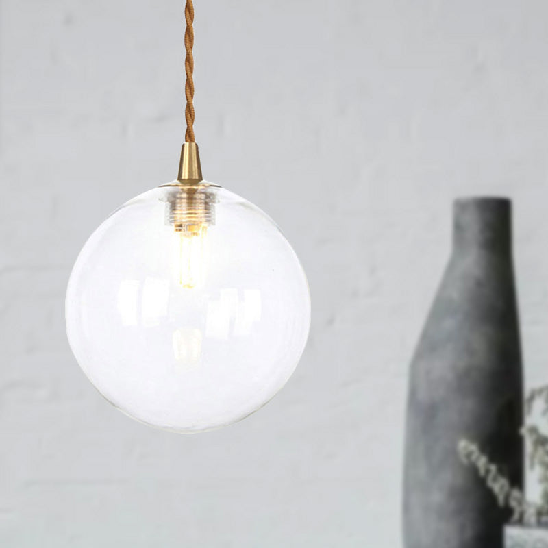 Macaron Globe/Gem Pendant Light Fixture Amber/White/Red Glass 1 Light Suspension Light with Rope for Bedroom Clearhalo 'Ceiling Lights' 'Close To Ceiling Lights' 'Glass shade' 'Glass' 'Modern Pendants' 'Modern' 'Pendant Lights' 'Pendants' Lighting' 290640