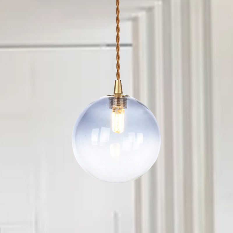 Macaron Globe/Gem Pendant Light Fixture Amber/White/Red Glass 1 Light Suspension Light with Rope for Bedroom Clearhalo 'Ceiling Lights' 'Close To Ceiling Lights' 'Glass shade' 'Glass' 'Modern Pendants' 'Modern' 'Pendant Lights' 'Pendants' Lighting' 290664