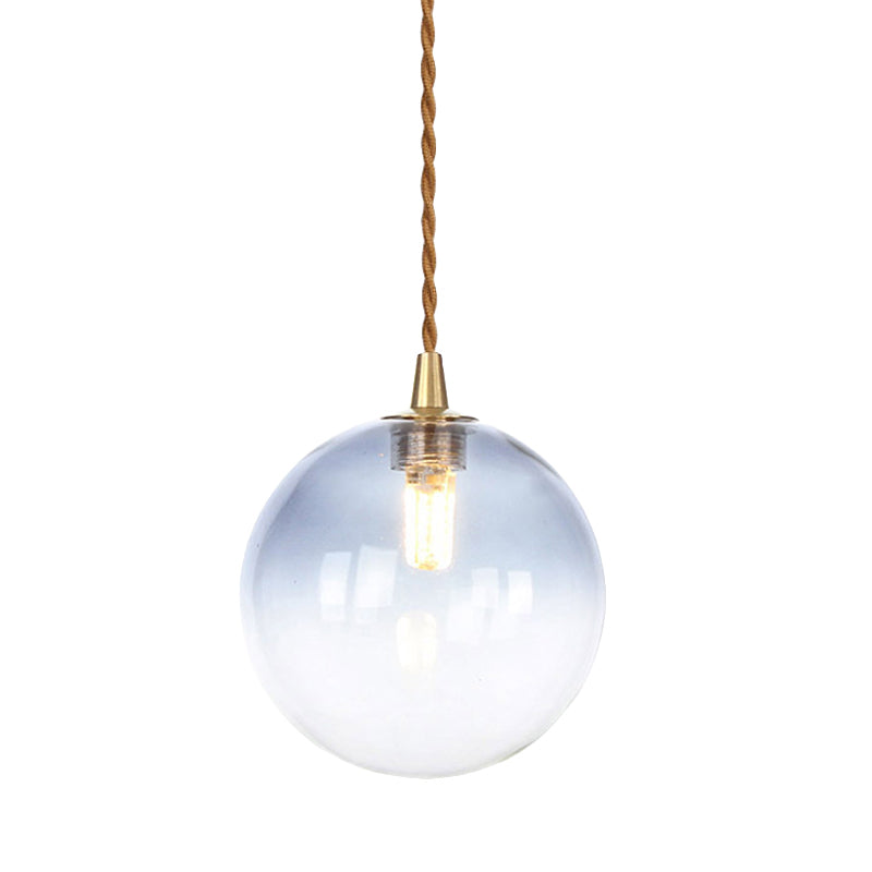 Macaron Globe/Gem Pendant Light Fixture Amber/White/Red Glass 1 Light Suspension Light with Rope for Bedroom Clearhalo 'Ceiling Lights' 'Close To Ceiling Lights' 'Glass shade' 'Glass' 'Modern Pendants' 'Modern' 'Pendant Lights' 'Pendants' Lighting' 290667