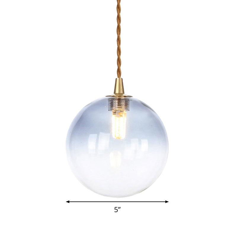 Macaron Globe/Gem Pendant Light Fixture Amber/White/Red Glass 1 Light Suspension Light with Rope for Bedroom Clearhalo 'Ceiling Lights' 'Close To Ceiling Lights' 'Glass shade' 'Glass' 'Modern Pendants' 'Modern' 'Pendant Lights' 'Pendants' Lighting' 290668