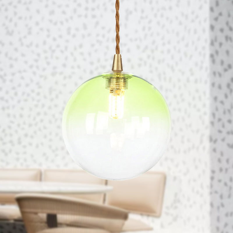 Macaron Globe/Gem Pendant Light Fixture Amber/White/Red Glass 1 Light Suspension Light with Rope for Bedroom Clearhalo 'Ceiling Lights' 'Close To Ceiling Lights' 'Glass shade' 'Glass' 'Modern Pendants' 'Modern' 'Pendant Lights' 'Pendants' Lighting' 290676