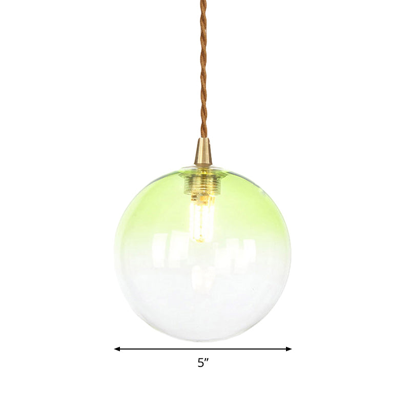 Macaron Globe/Gem Pendant Light Fixture Amber/White/Red Glass 1 Light Suspension Light with Rope for Bedroom Clearhalo 'Ceiling Lights' 'Close To Ceiling Lights' 'Glass shade' 'Glass' 'Modern Pendants' 'Modern' 'Pendant Lights' 'Pendants' Lighting' 290680