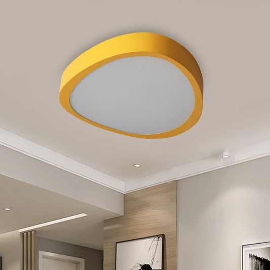LED Living Room Ceiling Flush Mount Yellow Flush Light Fixture with Triangle Acrylic Shade in Warm/White Light, 14"/18"/21.5" Long Yellow Clearhalo 'Ceiling Lights' 'Close To Ceiling Lights' 'Close to ceiling' 'Flush mount' Lighting' 290725