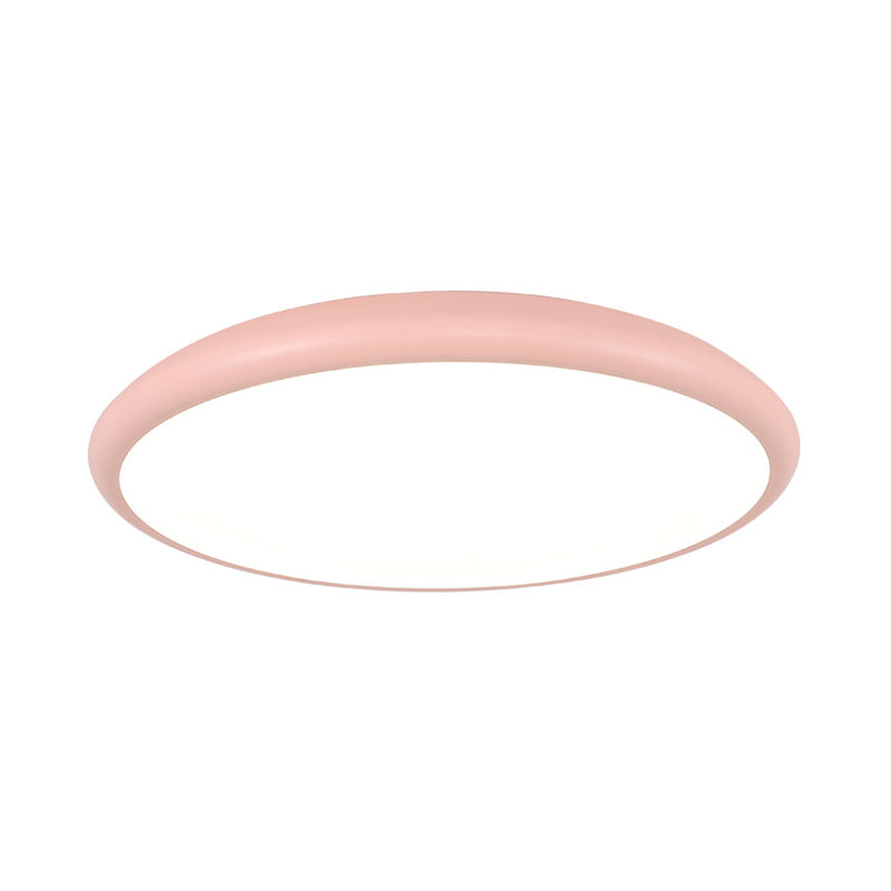 Round Ceiling Mounted Fixture Modern Acrylic LED Pink Flush Mount Lighting in Warm/White Light, 15"/18"/22" W Clearhalo 'Ceiling Lights' 'Close To Ceiling Lights' 'Close to ceiling' 'Flush mount' Lighting' 290761