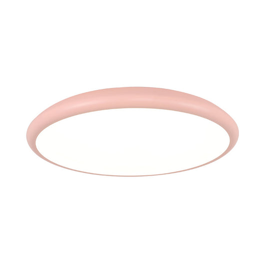 Round Ceiling Mounted Fixture Modern Acrylic LED Pink Flush Mount Lighting in Warm/White Light, 15"/18"/22" W Clearhalo 'Ceiling Lights' 'Close To Ceiling Lights' 'Close to ceiling' 'Flush mount' Lighting' 290761