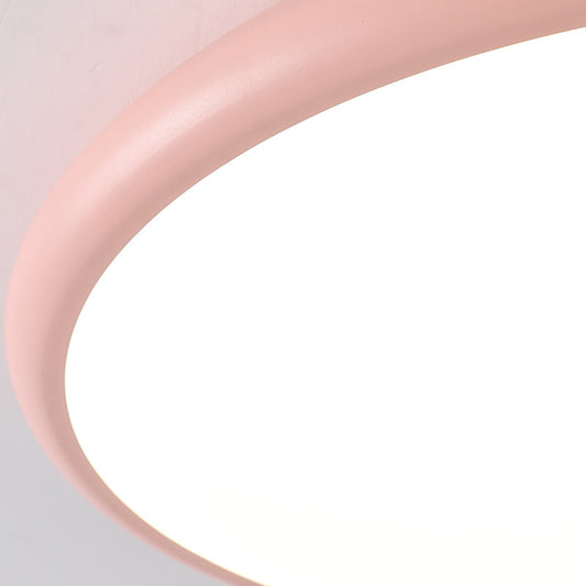 Round Ceiling Mounted Fixture Modern Acrylic LED Pink Flush Mount Lighting in Warm/White Light, 15"/18"/22" W Clearhalo 'Ceiling Lights' 'Close To Ceiling Lights' 'Close to ceiling' 'Flush mount' Lighting' 290765