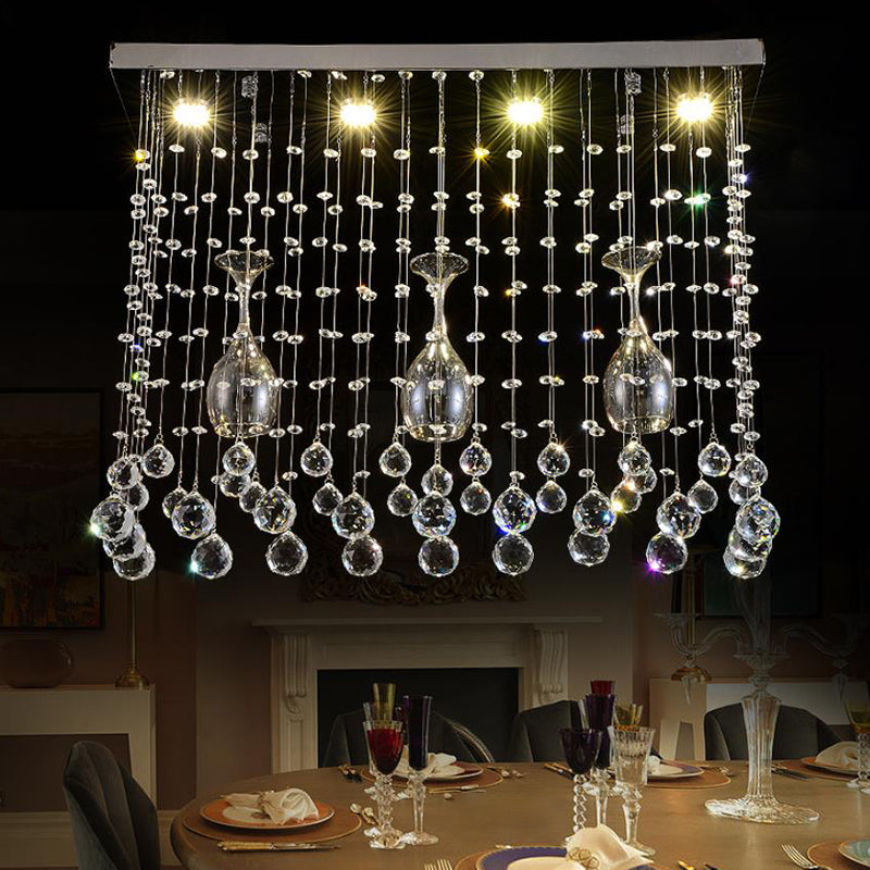 Faceted Crystal Cascade Ceiling Mount Contemporary LED Chrome Flush Mount Lighting Fixture, 25.5"/31.5"/39" Long Clearhalo 'Ceiling Lights' 'Close To Ceiling Lights' 'Close to ceiling' 'Flush mount' Lighting' 290767