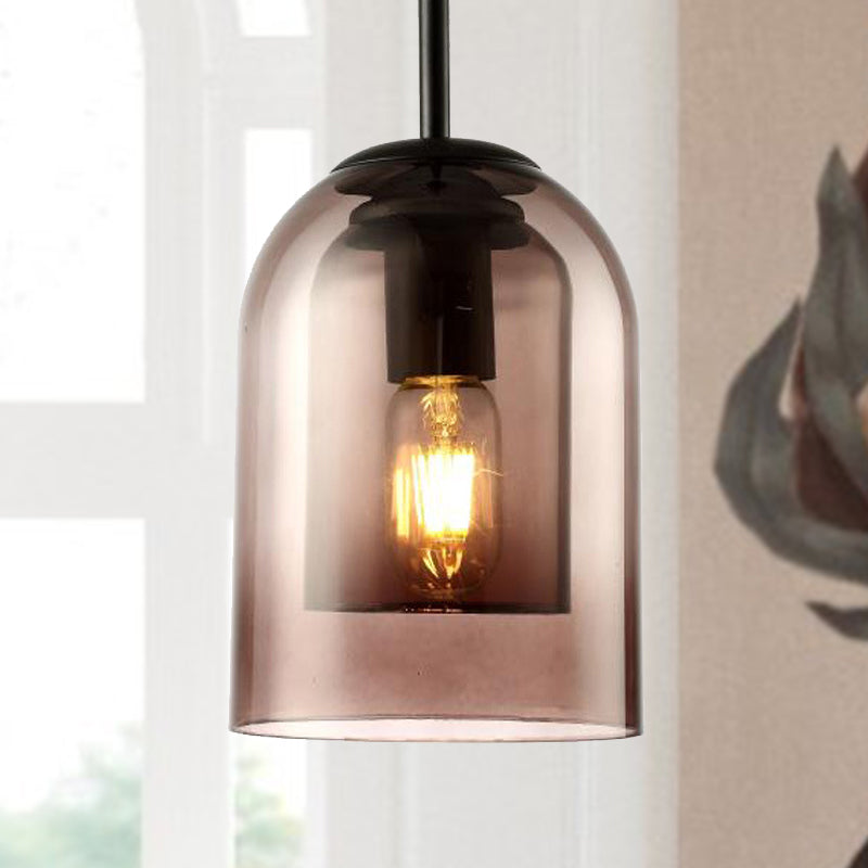 Bell Smoke Gray Glass Pendant Lamp Modern 1 Head Hanging Light Kit for Dining Room Smoke Gray Clearhalo 'Ceiling Lights' 'Glass shade' 'Glass' 'Modern Pendants' 'Modern' 'Pendant Lights' 'Pendants' Lighting' 290799