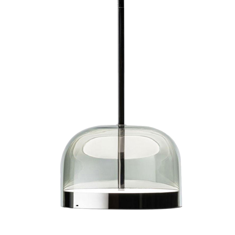 Bowl Pendant Light Modernism Clear Glass 1 Head Black/Rose Gold Hanging Ceiling Light for Dining Room Clearhalo 'Ceiling Lights' 'Glass shade' 'Glass' 'Modern Pendants' 'Modern' 'Pendant Lights' 'Pendants' Lighting' 290831