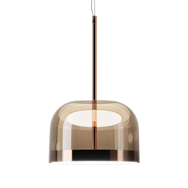 Bowl Pendant Light Modernism Clear Glass 1 Head Black/Rose Gold Hanging Ceiling Light for Dining Room Clearhalo 'Ceiling Lights' 'Glass shade' 'Glass' 'Modern Pendants' 'Modern' 'Pendant Lights' 'Pendants' Lighting' 290837