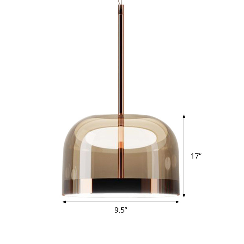 Bowl Pendant Light Modernism Clear Glass 1 Head Black/Rose Gold Hanging Ceiling Light for Dining Room Clearhalo 'Ceiling Lights' 'Glass shade' 'Glass' 'Modern Pendants' 'Modern' 'Pendant Lights' 'Pendants' Lighting' 290838