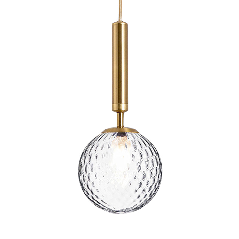 Modern Ball Clear Prism Glass Hanging Light Kit 1 Head Pendant Lamp in Black/Brass Clearhalo 'Ceiling Lights' 'Glass shade' 'Glass' 'Modern Pendants' 'Modern' 'Pendant Lights' 'Pendants' Lighting' 290882