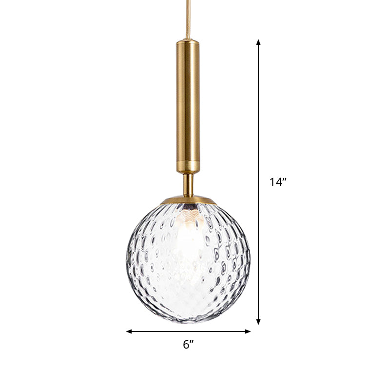 Modern Ball Clear Prism Glass Hanging Light Kit 1 Head Pendant Lamp in Black/Brass Clearhalo 'Ceiling Lights' 'Glass shade' 'Glass' 'Modern Pendants' 'Modern' 'Pendant Lights' 'Pendants' Lighting' 290883