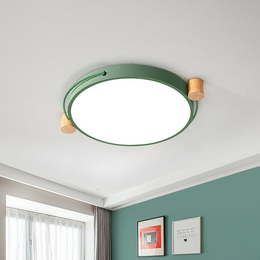 Minimalist Oval Ceiling Mount Light Fixture Metal LED 16"/19.5"/23.5" Long Bedroom Flushmount Lighting in Grey/White/Green, Warm/White Light Green Clearhalo 'Ceiling Lights' 'Close To Ceiling Lights' 'Close to ceiling' 'Flush mount' Lighting' 290897