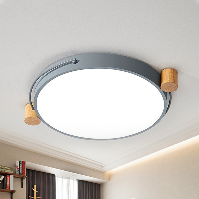 Minimalist Oval Ceiling Mount Light Fixture Metal LED 16"/19.5"/23.5" Long Bedroom Flushmount Lighting in Grey/White/Green, Warm/White Light Grey Clearhalo 'Ceiling Lights' 'Close To Ceiling Lights' 'Close to ceiling' 'Flush mount' Lighting' 290906