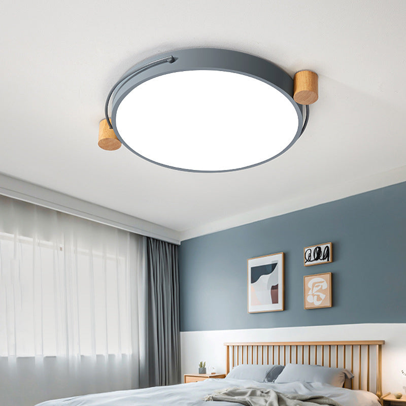 Minimalist Oval Ceiling Mount Light Fixture Metal LED 16"/19.5"/23.5" Long Bedroom Flushmount Lighting in Grey/White/Green, Warm/White Light Clearhalo 'Ceiling Lights' 'Close To Ceiling Lights' 'Close to ceiling' 'Flush mount' Lighting' 290907