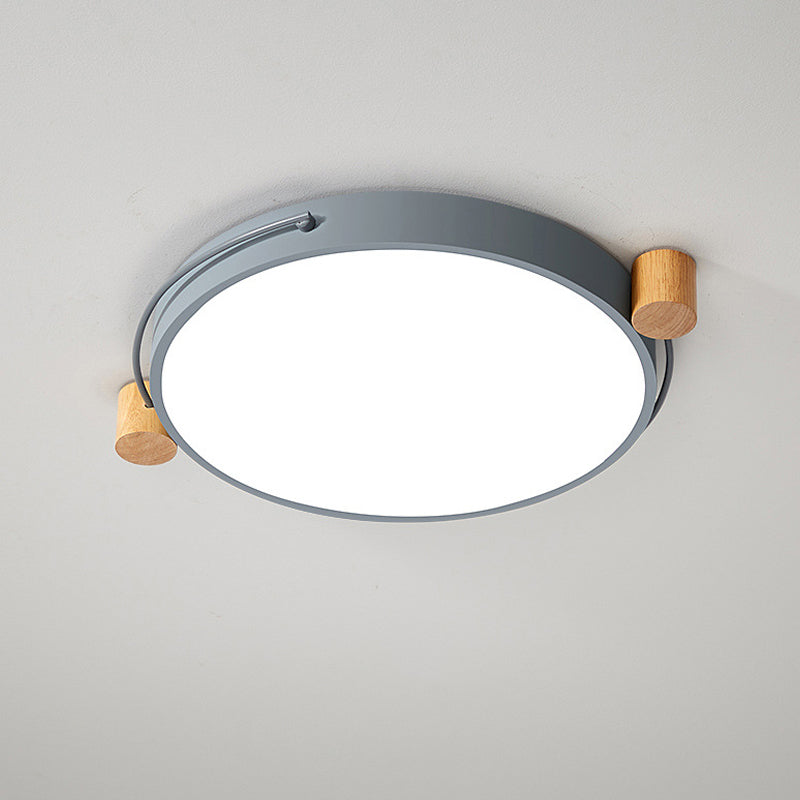Minimalist Oval Ceiling Mount Light Fixture Metal LED 16"/19.5"/23.5" Long Bedroom Flushmount Lighting in Grey/White/Green, Warm/White Light Clearhalo 'Ceiling Lights' 'Close To Ceiling Lights' 'Close to ceiling' 'Flush mount' Lighting' 290908