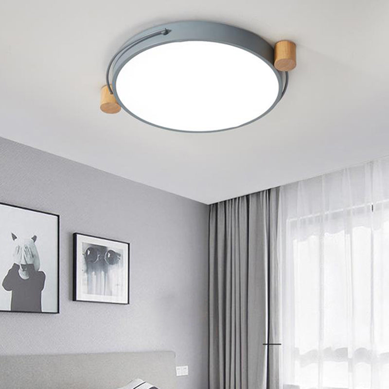 Minimalist Oval Ceiling Mount Light Fixture Metal LED 16"/19.5"/23.5" Long Bedroom Flushmount Lighting in Grey/White/Green, Warm/White Light Clearhalo 'Ceiling Lights' 'Close To Ceiling Lights' 'Close to ceiling' 'Flush mount' Lighting' 290909