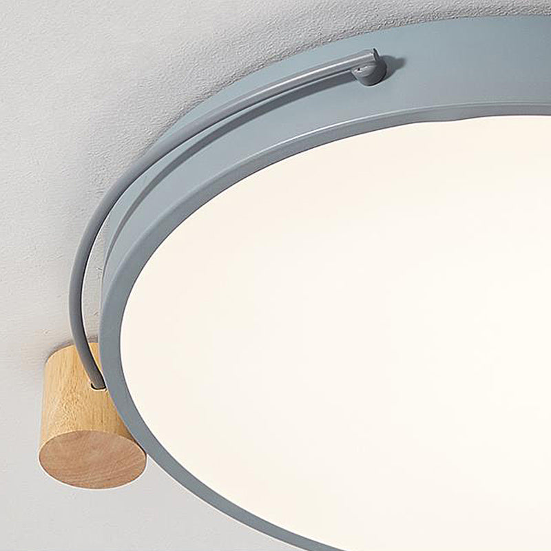 Minimalist Oval Ceiling Mount Light Fixture Metal LED 16"/19.5"/23.5" Long Bedroom Flushmount Lighting in Grey/White/Green, Warm/White Light Clearhalo 'Ceiling Lights' 'Close To Ceiling Lights' 'Close to ceiling' 'Flush mount' Lighting' 290914